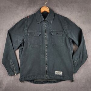 Chrome Industries Work Jacket Mens Medium Black Canvas Full Zip Utility Cycling